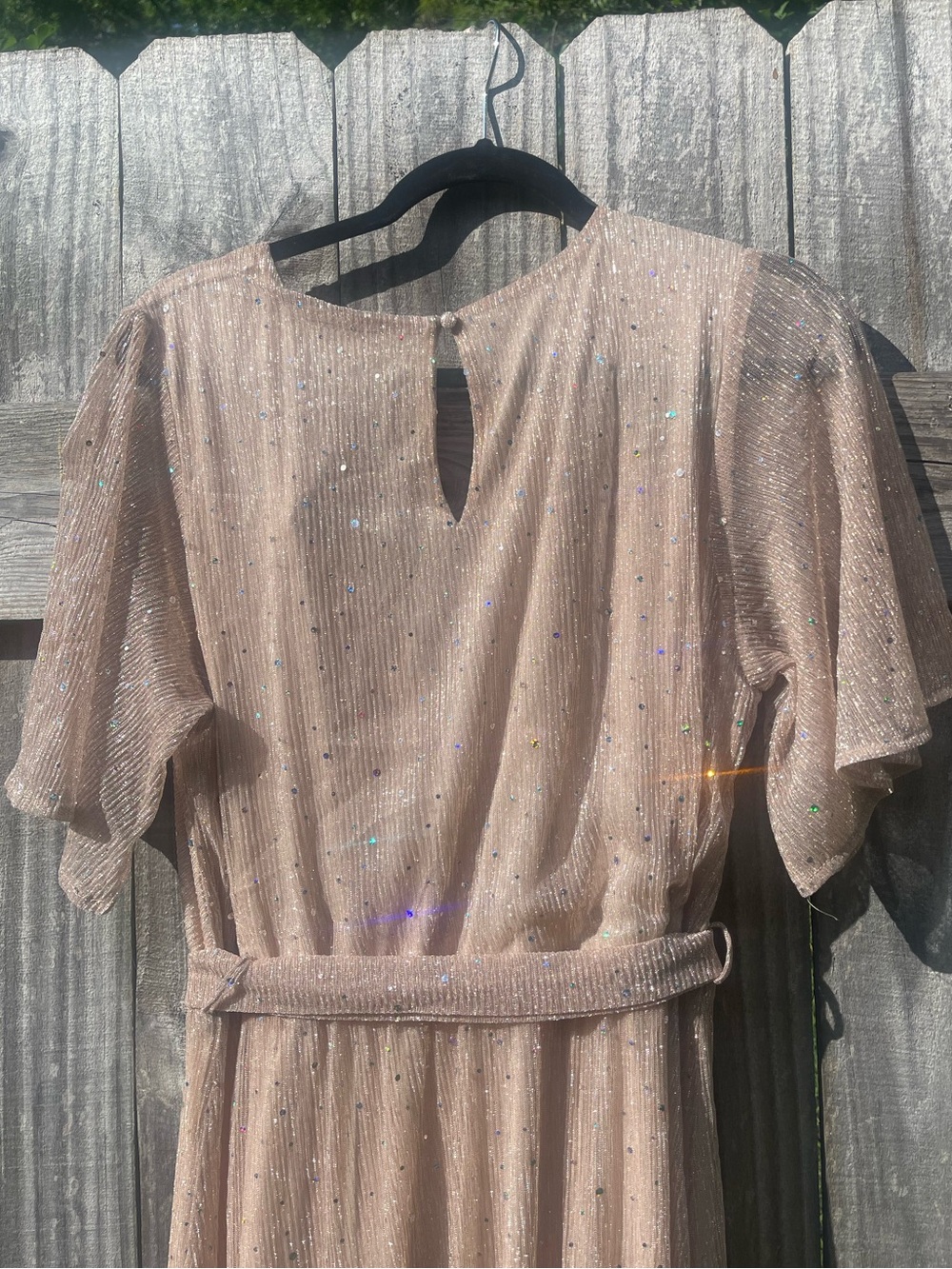 Baltic Born Beige Sparkle Sequin Dress Sz XXL Tall - Picture 12 of 15